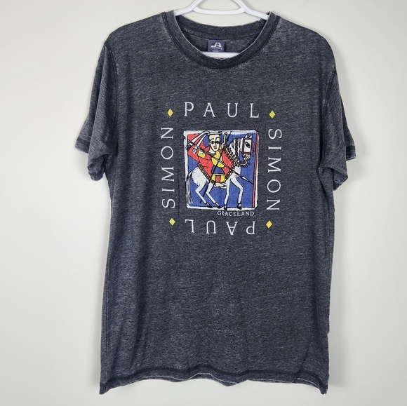 Paul Simon Graceland Men's Graphic Grey T-shirt Size L Soft - Picture 2 of 14